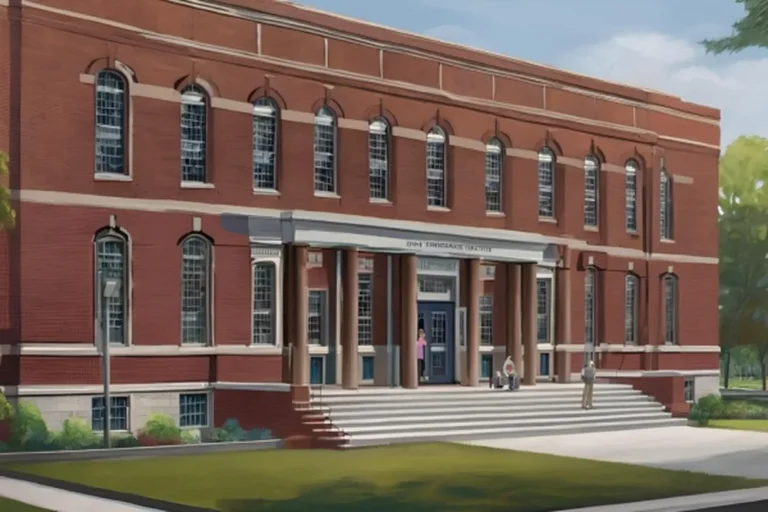 An artistic depiction of the new University of Maryland building, highlighting its contemporary design and campus integration.