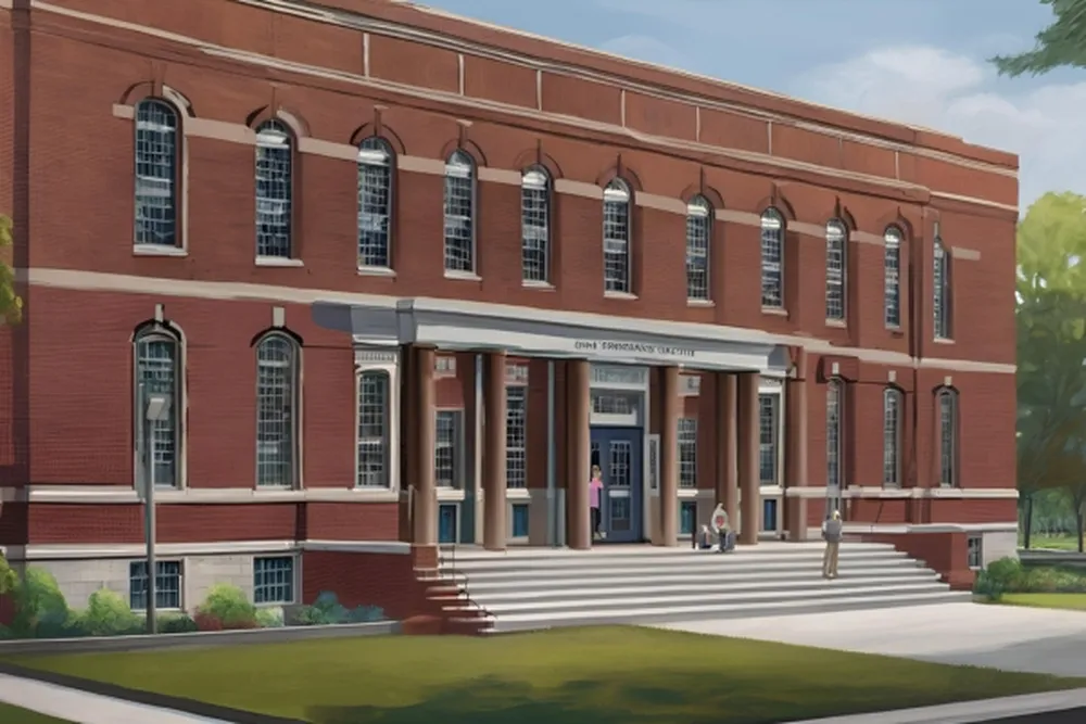 An artistic depiction of the new University of Maryland building, highlighting its contemporary design and campus integration.