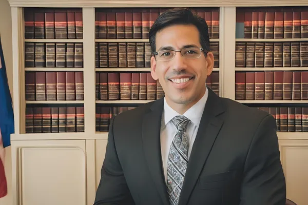 Cabarrus Instructure A Bergen County education law attorney in a suit and tie, sitting at a desk, engaged in professional tasks